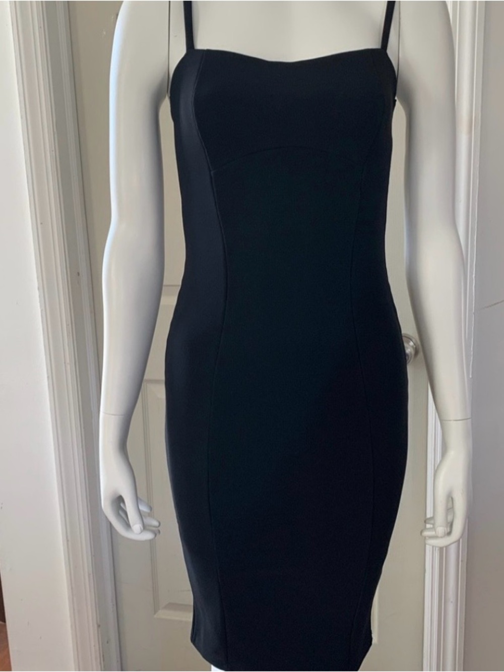 ASOS Black Spaghetti-Strap Bodycon Midi Dress